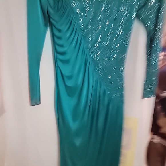 New Leaf by Samir Vintage Party Prom Formal Dress Size 11/12 Padded Shoulders - Picture 4 of 6